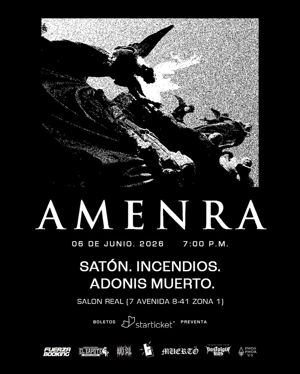 Amenra en Guatemala 

🎟️ starticket.gt/e/amenra-en-gu…
