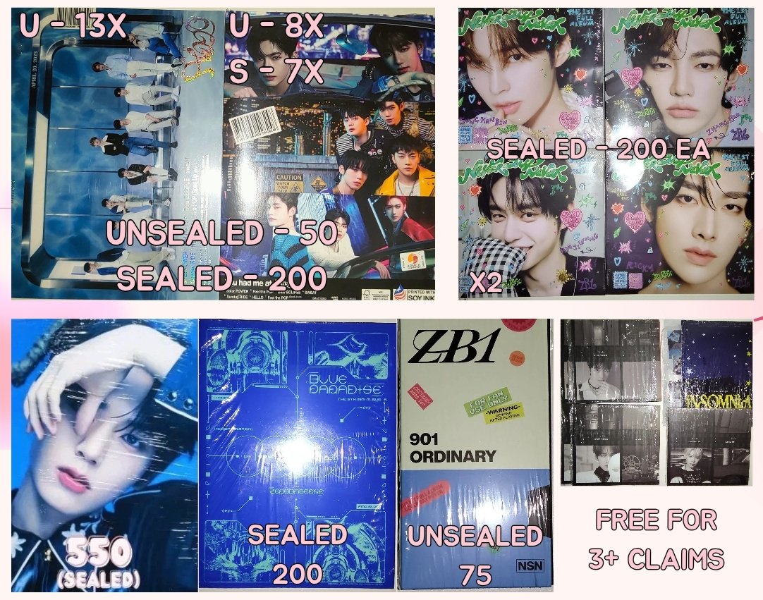 wts lfb ph #PichiPeachySells

ZB1 Sealed &amp; Unsealed Albums
☆DOP: 30% DP (1 week) RB (3 months)
☆Can do meet up (jejebaseone)

zerobaseone hanbin jiwoong zhang hao matthew taerae ricky gyuvin gunwook yujin yhmah cinema blue paradise never say never digipack solar eclipse