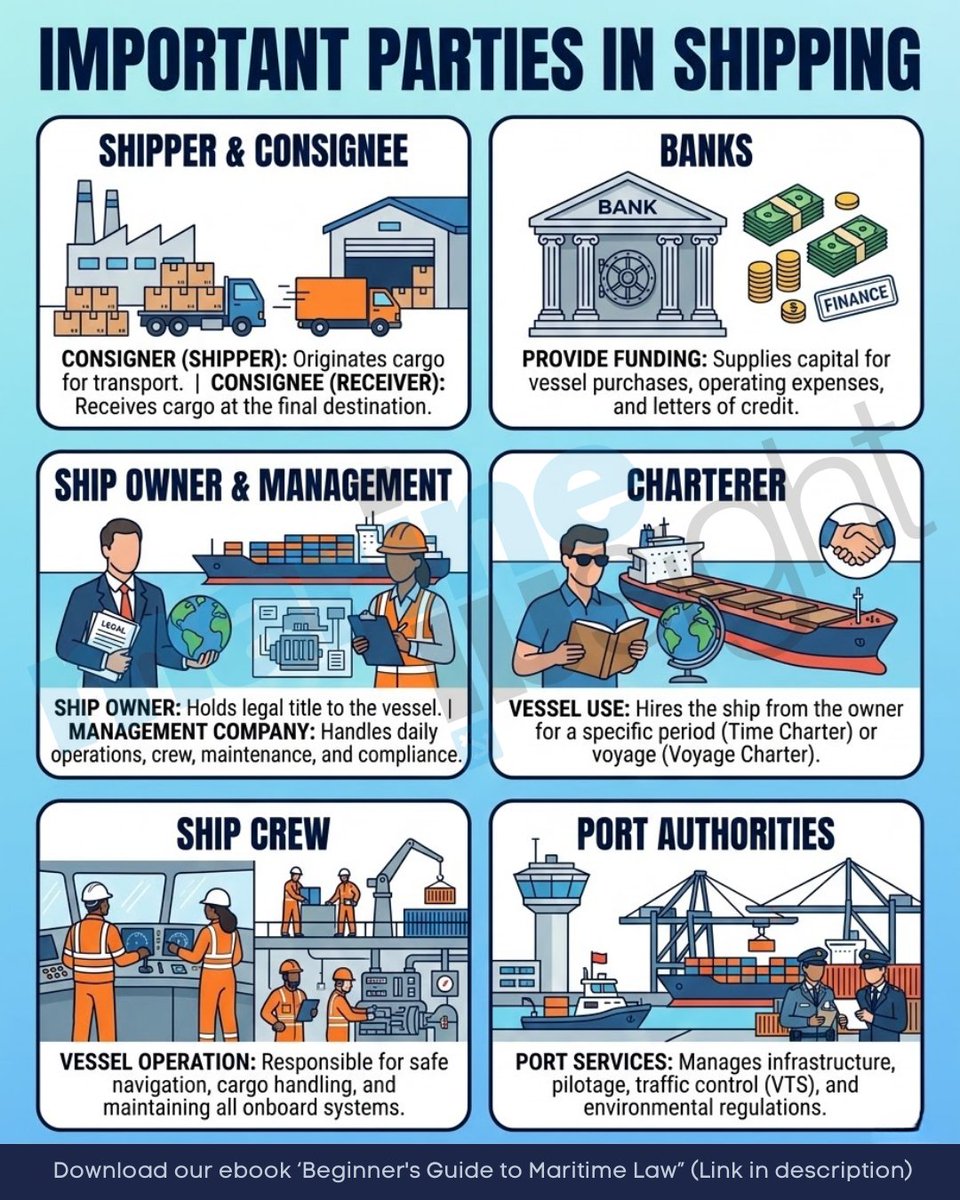 MarineInsight's tweet image. Responsibility at sea starts with clarity—not just on the charts, but in the legal framework that governs every voyage. 

🔗 Download our ebook ‘Beginner's Guide to Maritime Law', here: tinyurl.com/3dkbdra4

#MaritimeLaw #AdmiraltyLaw #ShippingIndustry #MaritimeProfessionals