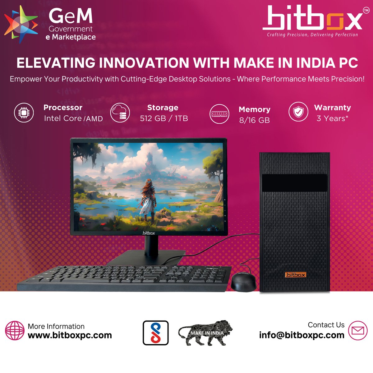 bitbox_pc's tweet photo. 🌟 Embrace Innovation with BitBox: A Proud Make in India Desktop Brand! 🌟

At BitBox, we're not just building desktops; we're crafting a future where innovation meets sustainability. 🖥️🌱

Learn more : https://t.co/ZHHqlqhCu7

#BitBox #MakeInIndia #DesktopComputing #Innovation https://t.co/b5PR8x3j5u