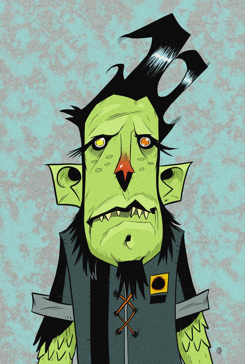 pecks13's tweet image. ‘Rockabilly Troll’
a character art finally colored digitally earlier today…based in the Gargantuan! world…a Massive Chaos project. 
Wishing you all well.

#characterdesign #digitalcolor #conceptart #creatureart #lineart