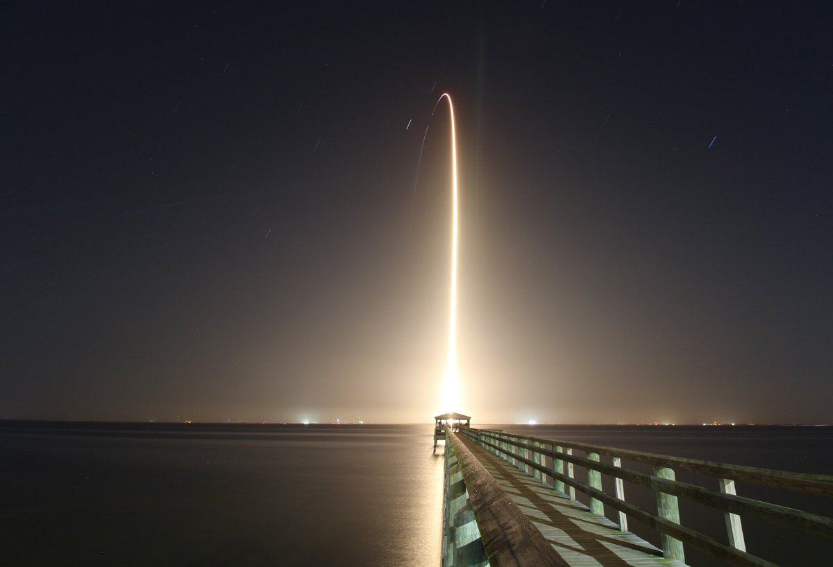 Perfect night for a launch and the sound was as good as it gets! SpaceX launching Echostar XXV to orbit.