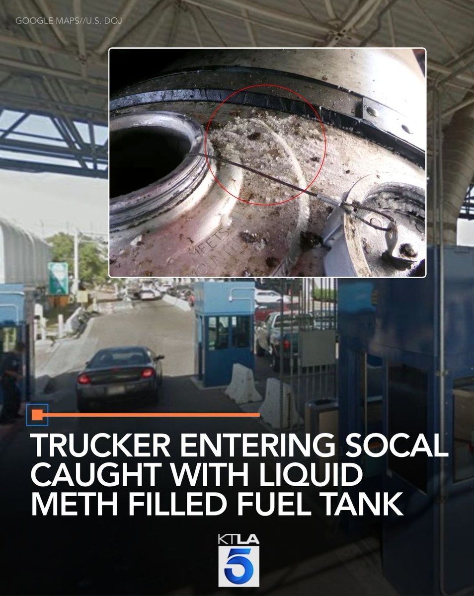 A small anomaly spotted by officers prompted further inspection of the tractor-trailer, leading to a massive seizure of the liquid narcotic. For Full Story: ktla.com/news/californi…