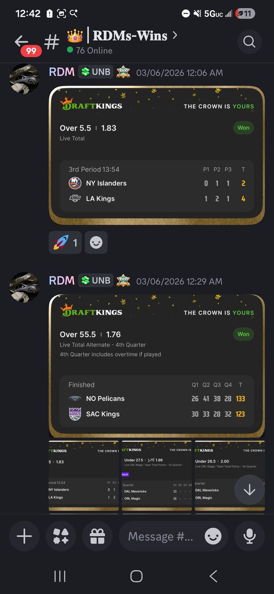 UpNorthBets's tweet photo. Just a few of the recent cashes 💰 5U plays are also currently 9-2! New free play dropping almost everyday in the discord!
#sportsbetting #livebets https://t.co/OuBrCeJI0p