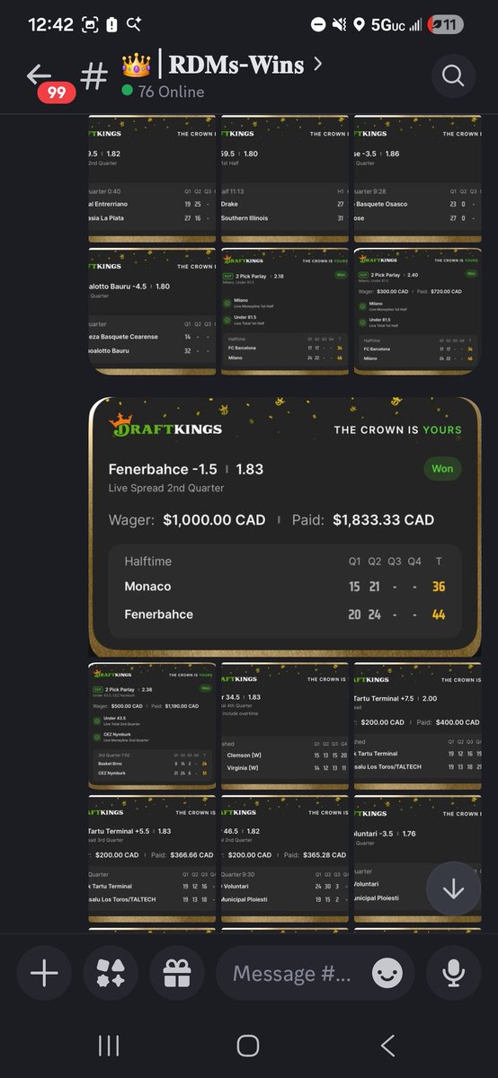 UpNorthBets's tweet photo. Just a few of the recent cashes 💰 5U plays are also currently 9-2! New free play dropping almost everyday in the discord!
#sportsbetting #livebets https://t.co/OuBrCeJI0p