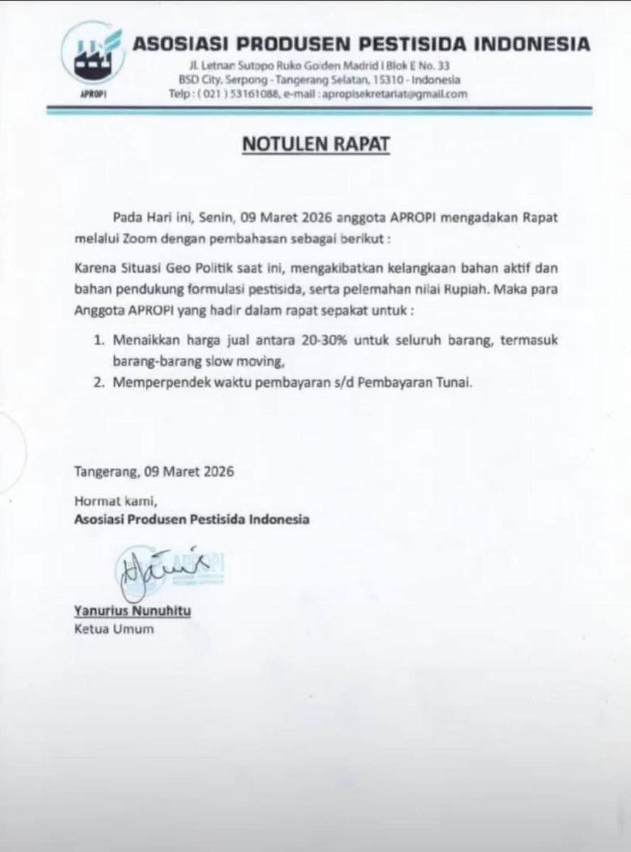 armafrd's tweet photo. @kementan Ini apa benar? Bgaimana dengan petani sayur dengan harga jual yg murah harus bertarung lagi dengan pestisida yang naik https://t.co/z3SqL3LB9K