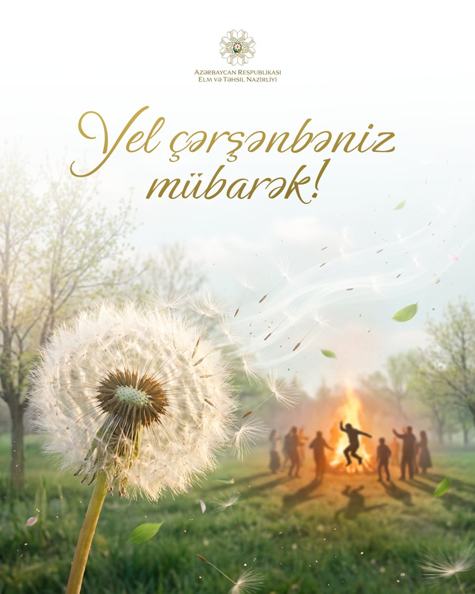 tehsilgovaz's tweet photo. Bu gün Novruzun üçüncü – Yel çərşənbəsidir. 💨

Yel çərşənbəsinin ölkəmizə bərəkət, xalqımıza rifah və hər bir ailəyə xoşbəxtlik gətirməsini arzulayırıq.

Çərşənbəniz mübarək!

#ElmVəTəhsilNazirliyi #EduGovAz #Novruz #YelÇərşənbəsi https://t.co/T6nvfjp98c