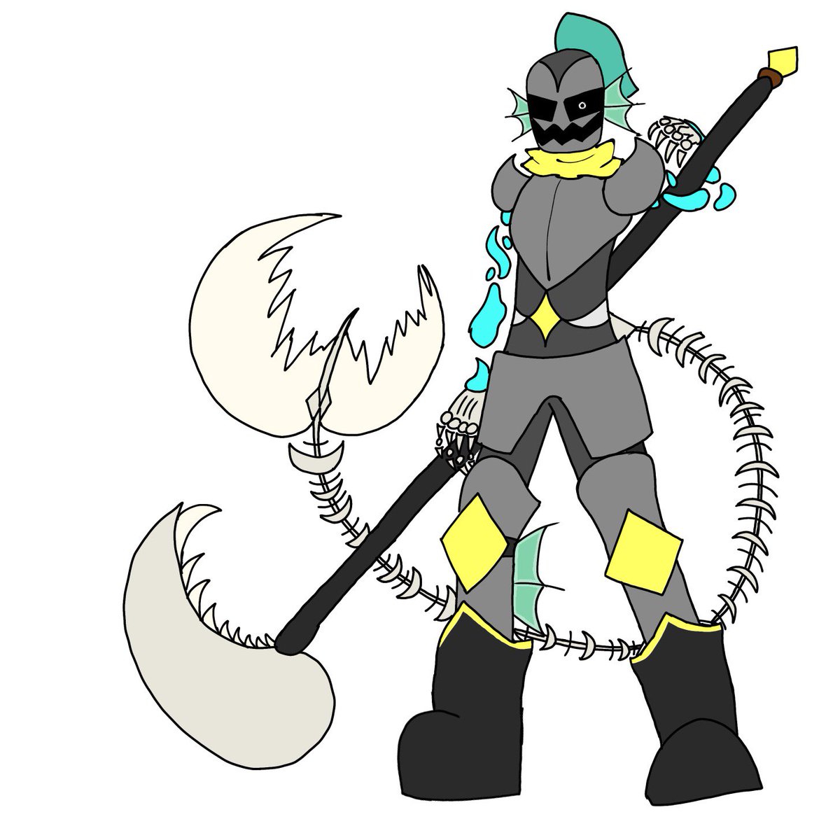 GW82510's tweet photo. I made this for my health class it uhh it kind of sucks anyway um it's based off magnesium, their name is Chromespine.
I'm praying I get a 100 because this took over six hours to design and draw 💔 https://t.co/xVzlI5c7eF