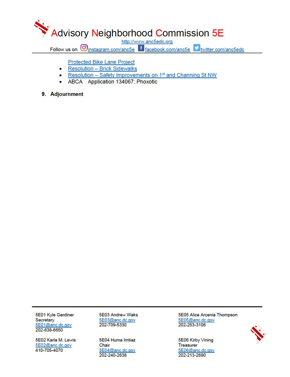 Advisory Neighborhood Commission 5E tweet media