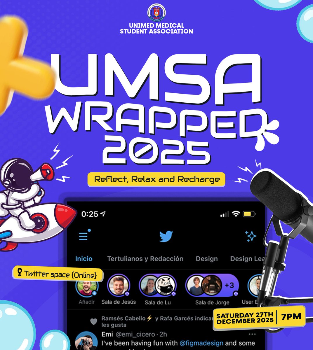 Day 8 of Just Showing Up ✅
Case Study: UMSA Wrapped

Sometimes the best thing for a designer is a client who believes in your ideas and pushes you further.

Director of Socials, UMSA ’25 has been one of those clients.

This concept was unexpected and I love it.
