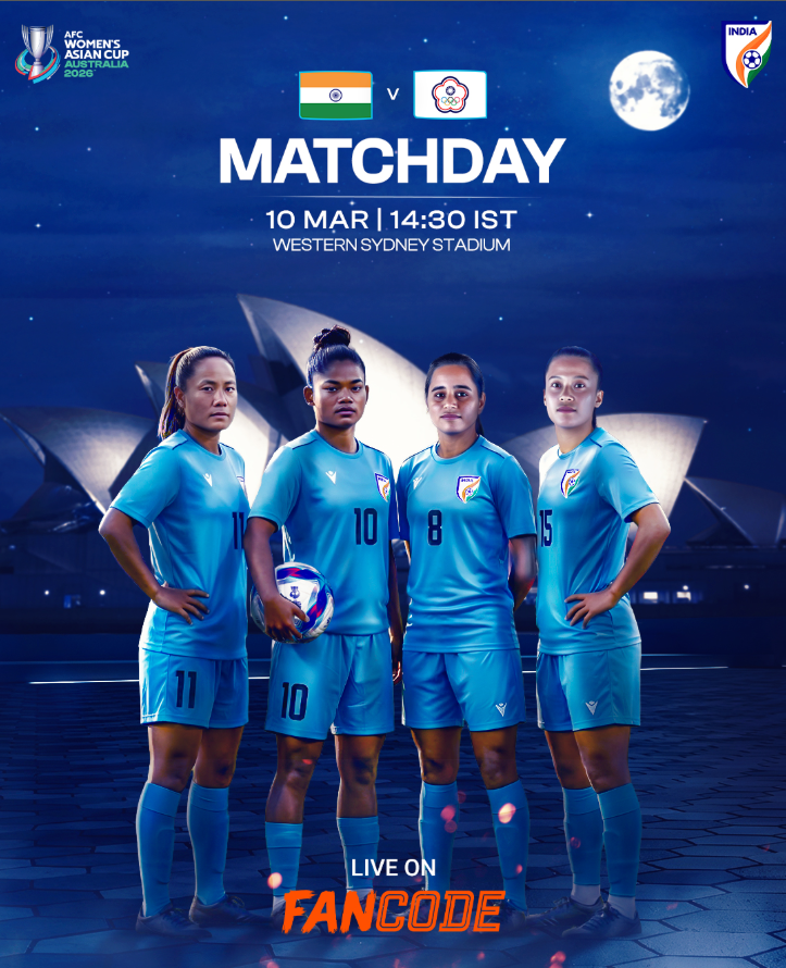 Big night in #Sydney!
Come on, #India! 💙🇮🇳🕝 14:30 IST | 🏟️ 
#WesternSydneyStadium
The match is going to be thrilling—let’s boost the players’ morale and cheer for the team! 🙌⚽#INDvTPE #WAC2026 #BlueTigresses #AsiaDream #CompanionIndeed #The50 #TuiChayatorn #IshanKishan