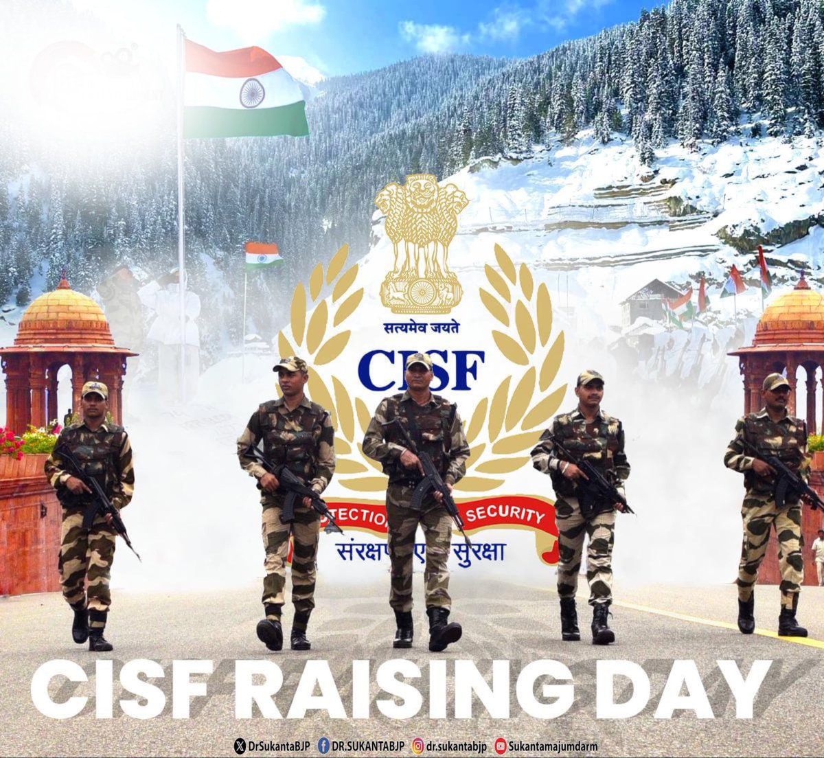 DrSukantaBJP's tweet photo. Greetings to the brave personnel of the Central Industrial Security Force on their Raising Day. 🇮🇳

The CISF plays a vital role in safeguarding India’s critical infrastructure, industrial establishments, and airports, ensuring security while supporting the nation’s growth and progress.

On this proud occasion, we salute the courage, discipline, and unwavering dedication of every CISF jawan. Your tireless service and sacrifice stand as a strong pillar of our national security.

Heartfelt gratitude for your exemplary commitment to the nation. 

Jai Hind! 🇮🇳

@CISFHQrs @PIBHomeAffairs