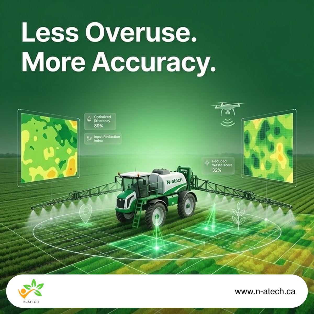 n_atech's tweet photo. Precision input use reduces waste and protects margins.

N-Atech insights help farms apply exactly what fields need — nothing more.

#InputEfficiency #NATECHPrecision #SmartFarming #YieldProtection https://t.co/g6nAxa95Le
