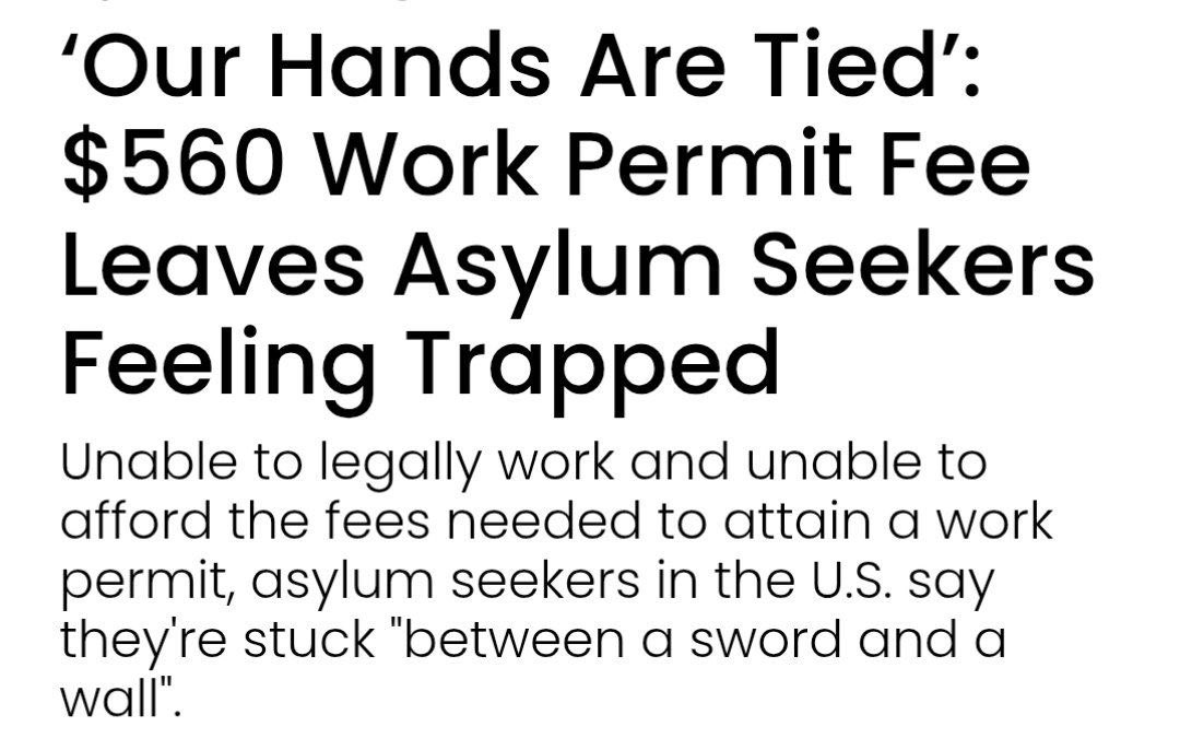 Trumps making sure it’s harder for ‘work visas’ to get legal status. For initial Employment Authorization Documents (EADs) based on(category c) (8), his administration placed a new $560 fee on first-time applicants, ending prior fee waivers, while renewals cost $275