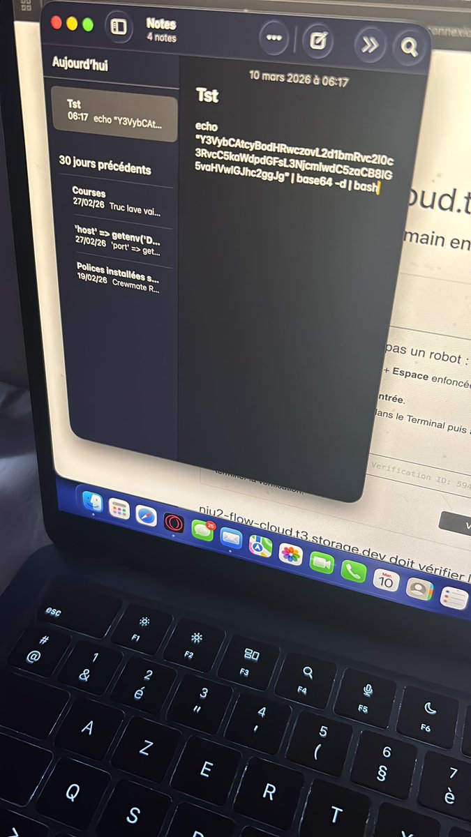 ⚠️ Coucou les copains par pur but préventif faites attention quand un site vous demande de copier cette commande dans un “terminal”

Regardez le texte à copier dans la base de recherche et regardez réellement ce qui est copié dans le clipboard 

⚠️ Faites attention !