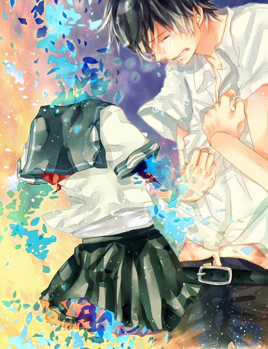 13年前のイラストで本当に大変恐縮だけど要はもうセーラー服とか花弁になって散っちゃうのとか少なくとも13年以上前から好きらしい自分