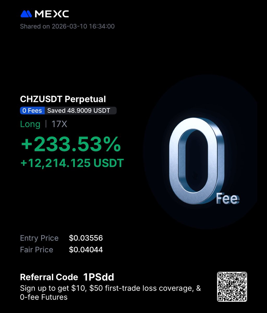 Sign up for $10,000 in rewards and enjoy zero-fee trading! mexc.com/en-TR/register….  $CHZ send it more hıgh to 0.15 $BTC $ETH