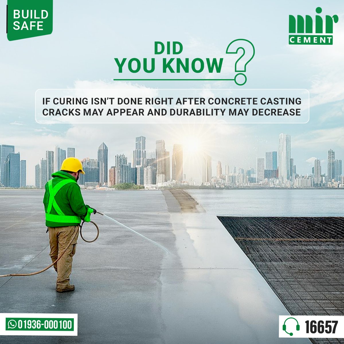 MirCement's tweet photo. If concrete is not cured immediately after casting, it dries too quickly, leaving the chemical reactions inside the cement incomplete. 

🌐 https://t.co/CZzots2Rtk
📞 16657
💬 01936-000100 

#MirCement #MCL #Cement #MirGroup #Construction #BuildSafe #Building #Bangladesh https://t.co/v4IICsgskr