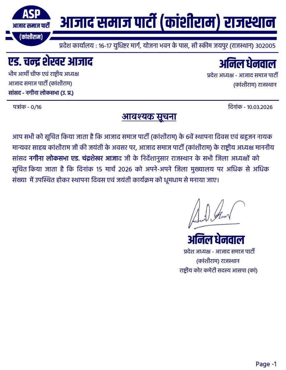 आवश्यक सुचना:-