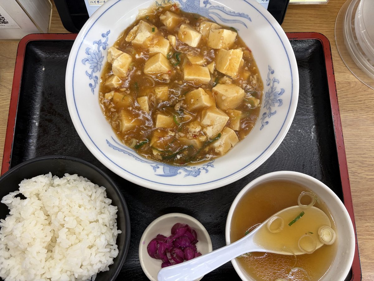雪の中朝ケア行って❄️昼はジム行ってから麻婆豆腐定食🥊😋👍