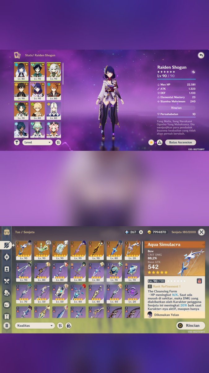 Bluybery's tweet photo. halo mau jual akun genshin ku di 
ar 56 BD UNSET bisa CE juga kalau mau
pity 35 rate on dapet qiqi C1
raiden sign
nahida sign
zhongli sign
yelan sign
tartaglia
B5 standar Diluc Keqing Qiqi C1
ladang Primo masih luas banget low explore jadi masih bisa ambil flins/varka ya
280k https://t.co/8VMPWHMgb1