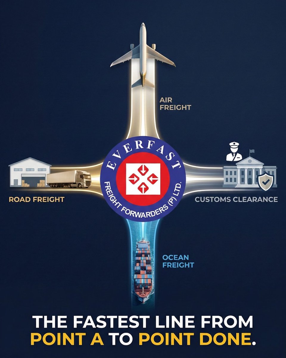 EverfastFreight's tweet photo. Whether it’s by Air, Sea, or Road, Everfast is the engine behind your global reach. We handle the heavy lifting and the paperwork so you can focus on growing your business.

From Point A to Point Done, we make it look easy.

#Logistics #Shipping #AirFreight #OceanFreight #Cargo https://t.co/5KwM1xEMQX