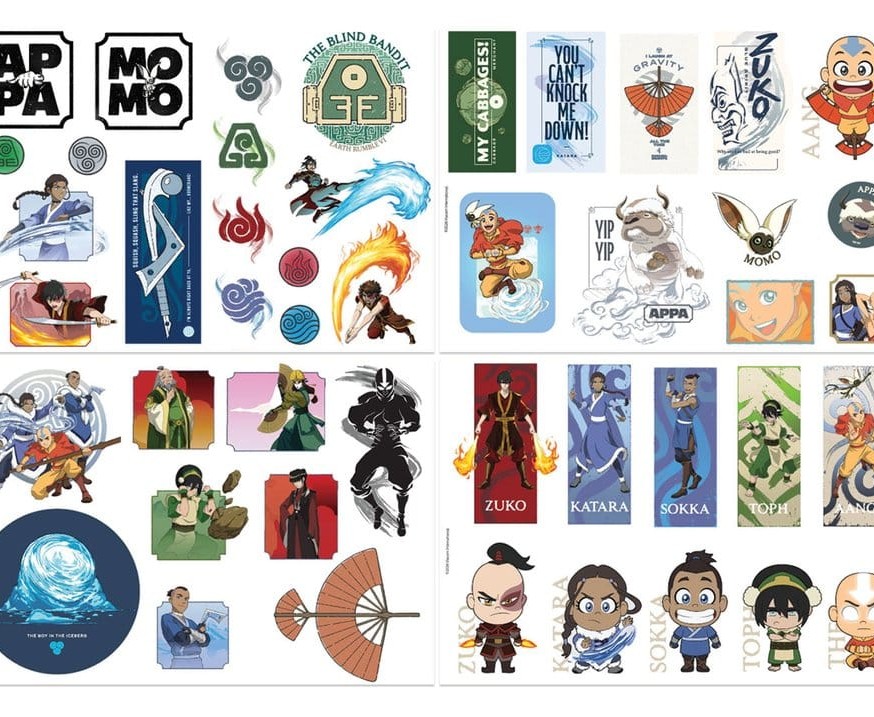 nerdbutiken's tweet photo. Ge din teknik en touch av elementär energi med Avatar: The Last Airbender klistermärkespaket! 🌀 Fyra ark med karaktärer väntar på att pryda din teknik. Visa din fankultur! Shop Now på https://t.co/Vwh6pc1uMQ! #AvatarTheLastAirbender #ATLA #TechStickers https://t.co/K7Sc8SVC4V