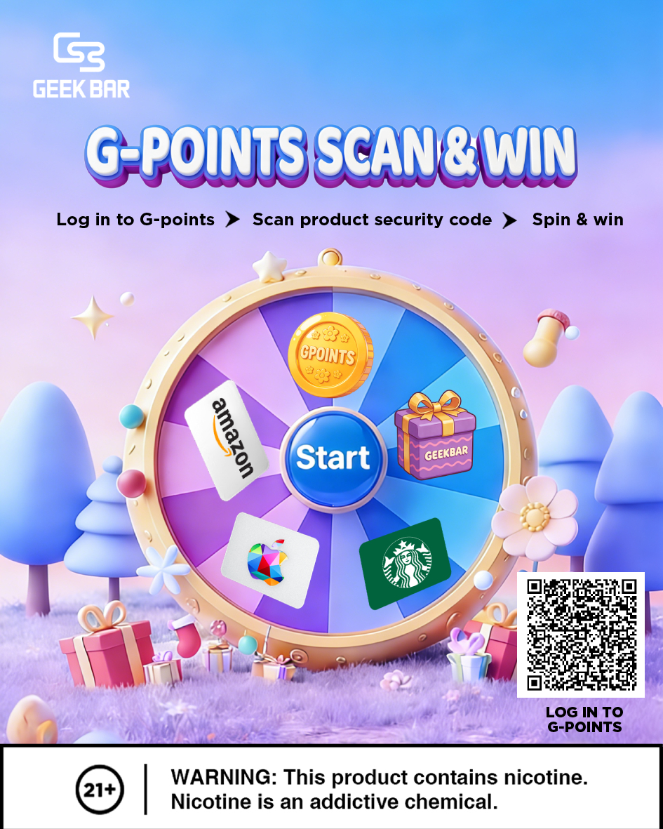 geekbarvape's tweet photo. Spring Lucky Spin is LIVE! ๐ธ๐ก
Scan Geekbar product security code and get 1 spin โ 100% winner โ
Prizes include:
๐ Points rewards
๐ณ Gift cards
๐ฆ Mystery product gifts
โณ Limited prizes โ donโt miss out.
๐ Scan to join and spin now!
#Geekbar #Gpoints #LuckySpin #ScanToWin #SpringCampaign #Rewards