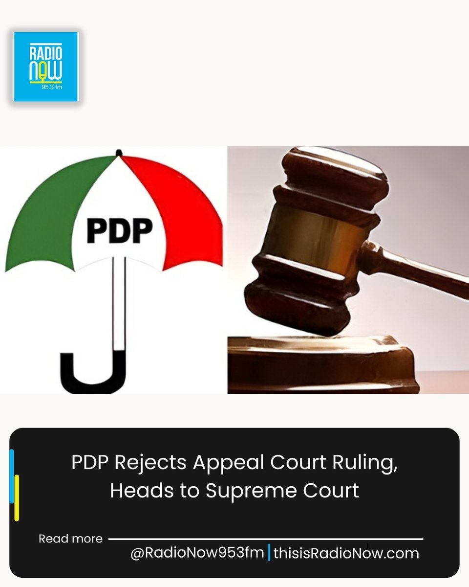 RadioNow953FM's tweet image. The National Working Committee of the Peoples Democratic Party (PDP), led by Kabiru Turaki, has rejected the Court of Appeal judgment that nullified the party’s national convention held on November 15 and 16, 2025... Read More: thisisradionow.com/pdp-rejects-ap…

#PDP #oyo #NewsUpdate