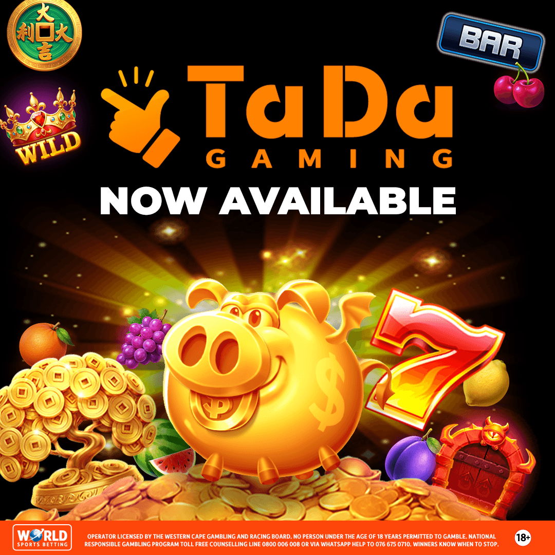 TaDa Gaming is now LIVE!

Spin the hottest new slot games making waves in Mzansi — now available at World Sports Betting.

Play now 👉 bit.ly/TaDaGaming

#BetWithTheBest