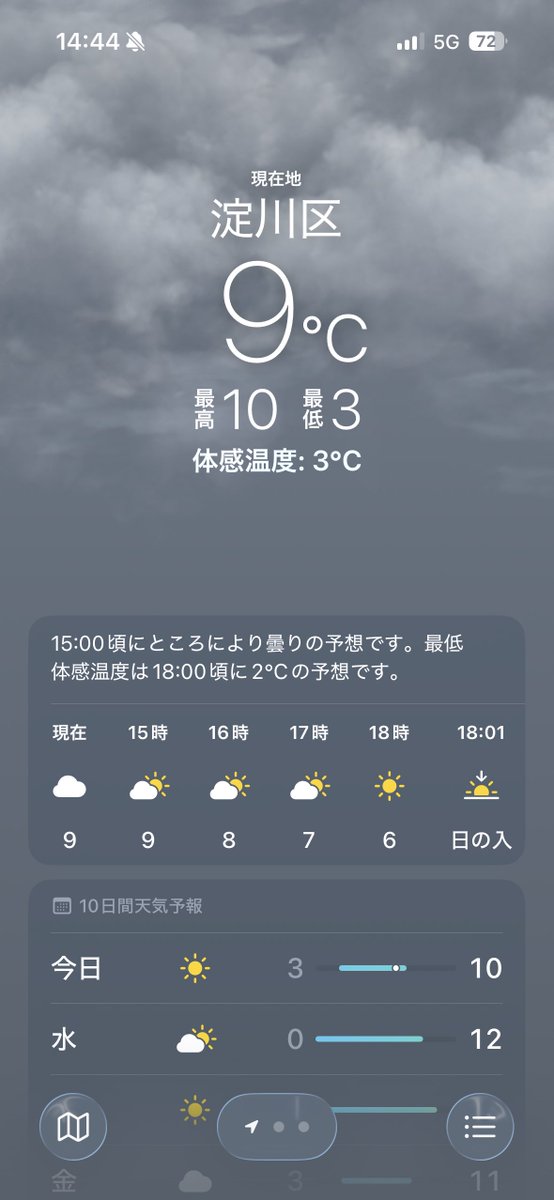 大阪のが寒いな