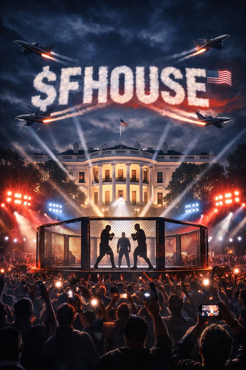 REALFIGHTHOUSE's tweet photo. UFC at the White House… 

the only coin ready for it is $FHOUSE 🥊🇺🇸

#FHOUSE #Crypto #Memecoin #CryptoTwitter #Altcoins #Solana https://t.co/dgA4RaJJF2