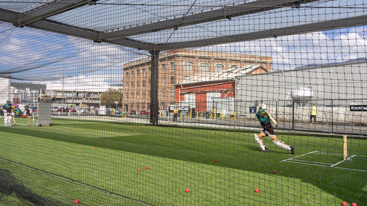 crickettas's tweet photo. The first of many net sessions for our Tasmanian Tigers at Mac Point! https://t.co/TyON2JaRfP