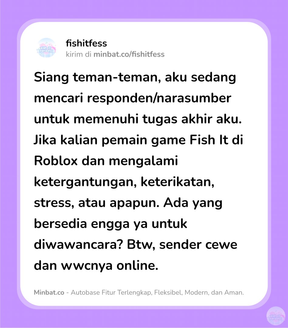 FISH IT FESS ‼️ WTT CANTUMIN UNAME tweet media