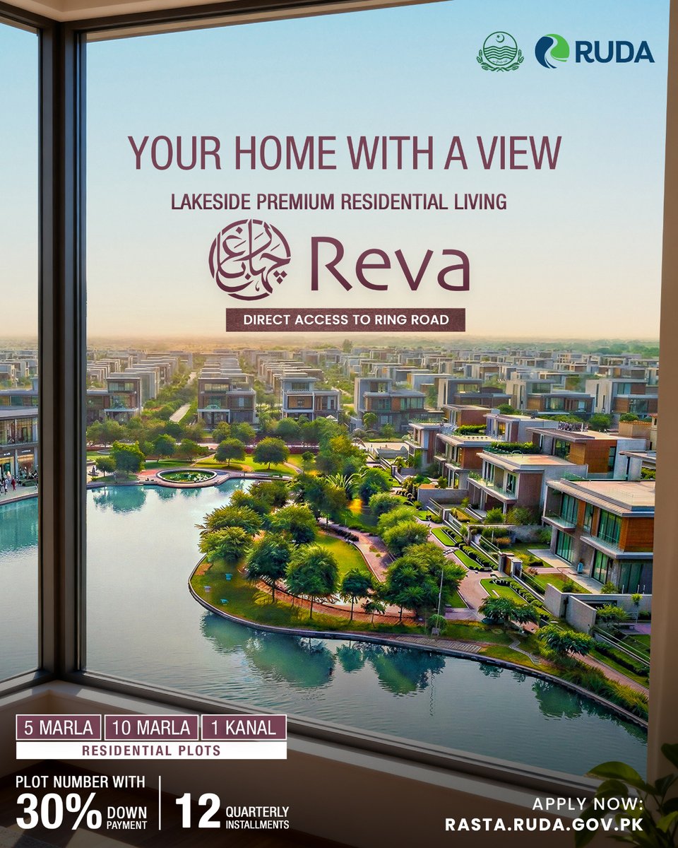 Ravi_RUDA's tweet photo. Experience a lifestyle of luxury and peace at Chahar Bagh Reva, where your home opens up to breathtaking lakeside views. With the Chahar Bagh legacy of quality and a prime location offering direct Ring Road access.
#RUDA #RaviCity #ChaharBaghReva #Investment https://t.co/FdvN9pmwdY