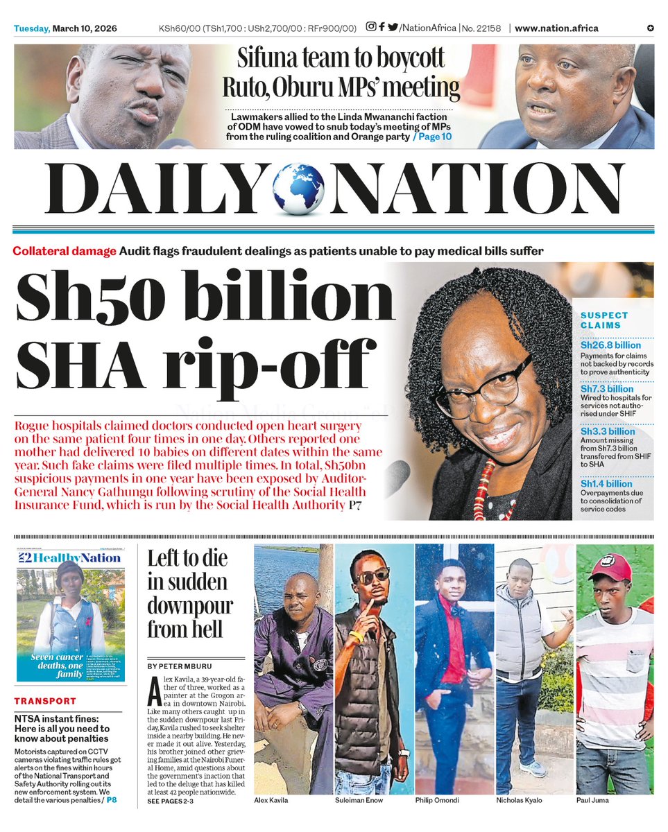 nyanducha's tweet photo. Today's newspaper headlines.
Tuesday, 10th March 2026
Contact #Victorock #Kenya on 0706357055 or info@victorockkenya.com for #Ubibot soil, temperature & humidity IoT #sensors, #Sophos firewalls, #Cisco #Meraki firewalls & switches
#ePaper #Gazeti #Azimio #NTSA #Trillion #Junet https://t.co/vIRp7odebG