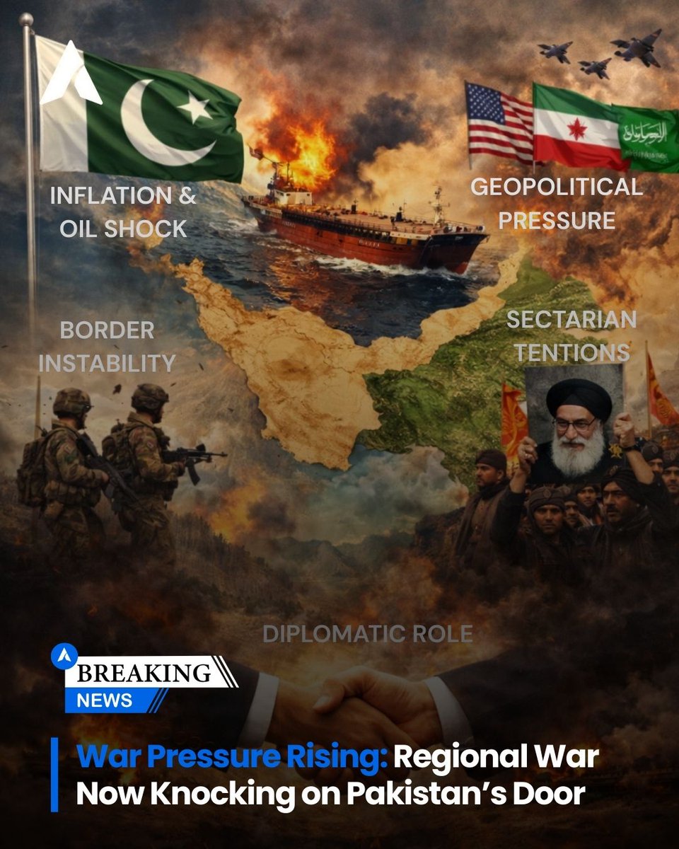 visionpaknews's tweet image. The Middle East conflict is no longer distant, Pakistan braces for impact.

#VisionPakistan #MiddleEastConflict #PakistanAlert #GlobalTensions #BreakingNews #RegionalCrisis #WarUpdate #Geopolitics #NewsAlert #StayInformed #trendingnews #WorldAffairs #InternationalNews