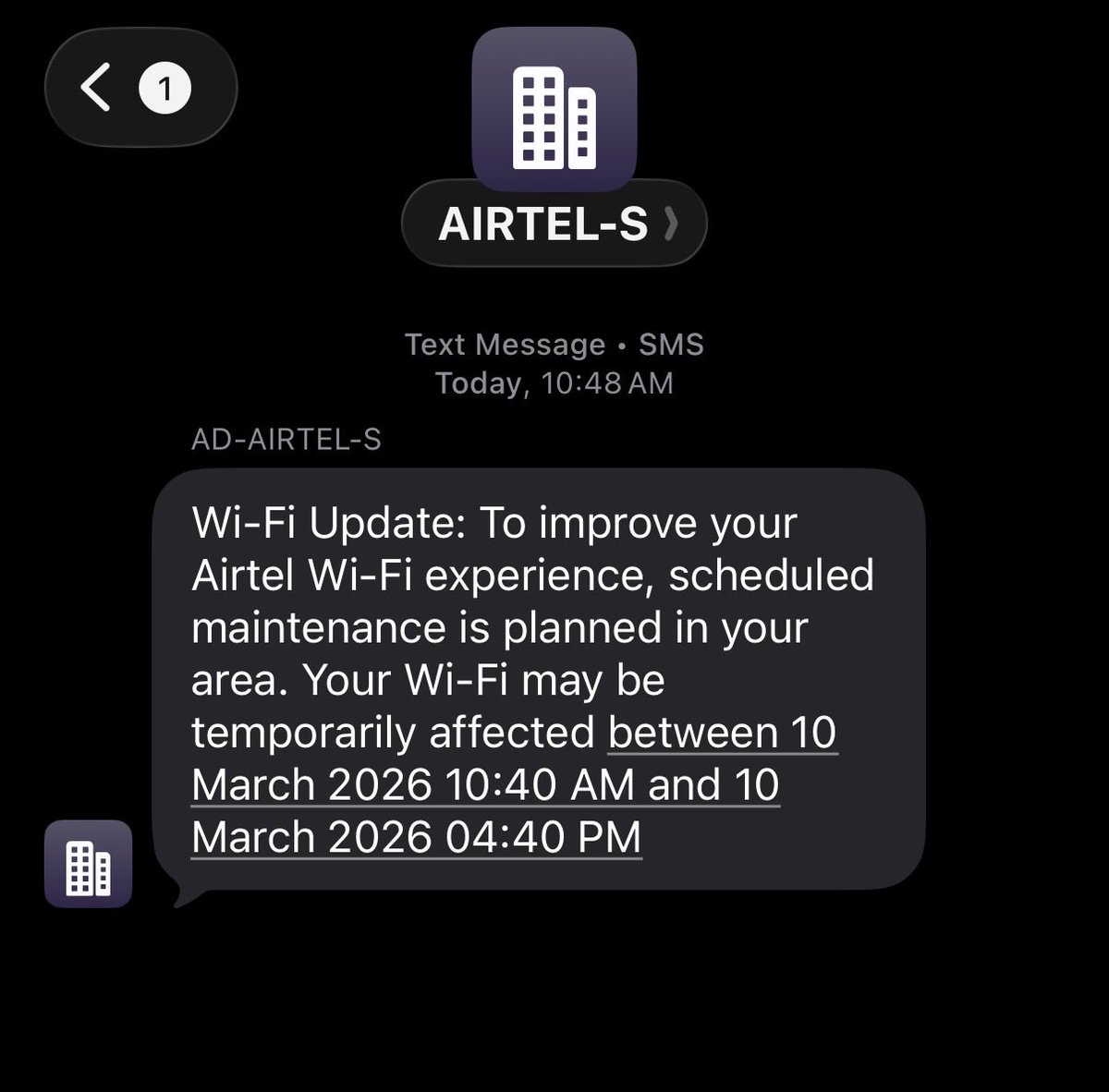 Funny that ISPs like <a href="/airtelindia/">airtel India</a>  charges people monthly tariff and have full business day downtime which they claim is “planned maintenance” but the notification comes in after the planned commencement time. Absolutely worst. I pay ~3000 INR/30- this is ~100 INR loss for me.