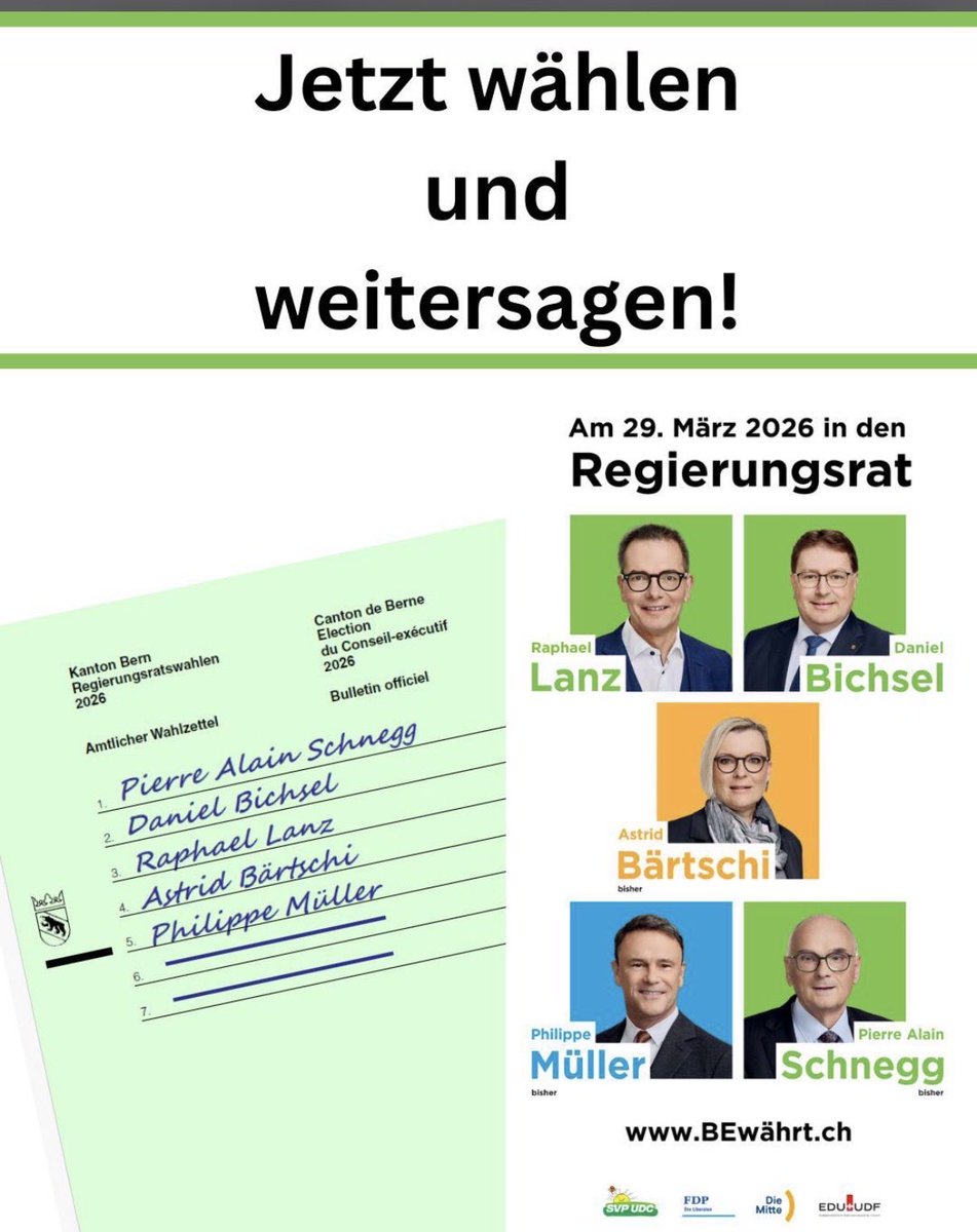 bichsu3052's tweet photo. #WahlBE2026 #Regierungsratswahlen https://t.co/6oD5Q1Jees