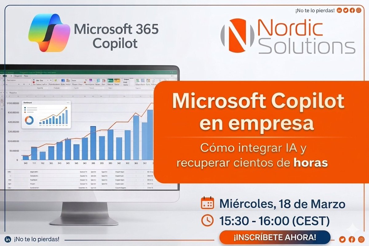 NordicSolution's tweet photo. 🤖 ¿Tu empresa usa Microsoft 365 y... 𝘀𝗶𝗴𝘂𝗲 𝘀𝗶𝗻 𝗮𝗽𝗿𝗼𝘃𝗲𝗰𝗵𝗮𝗻𝗱𝗼 𝗹𝗮 𝗜𝗔?

👇🏻𝗥𝗲𝘀𝗲𝗿𝘃𝗮 𝘁𝘂 𝗽𝗹𝗮𝘇𝗮👇🏻
https://t.co/eYzkVhB11e

#MicrosoftCopilot #IAempresas #webinar https://t.co/jzrj5raEZo