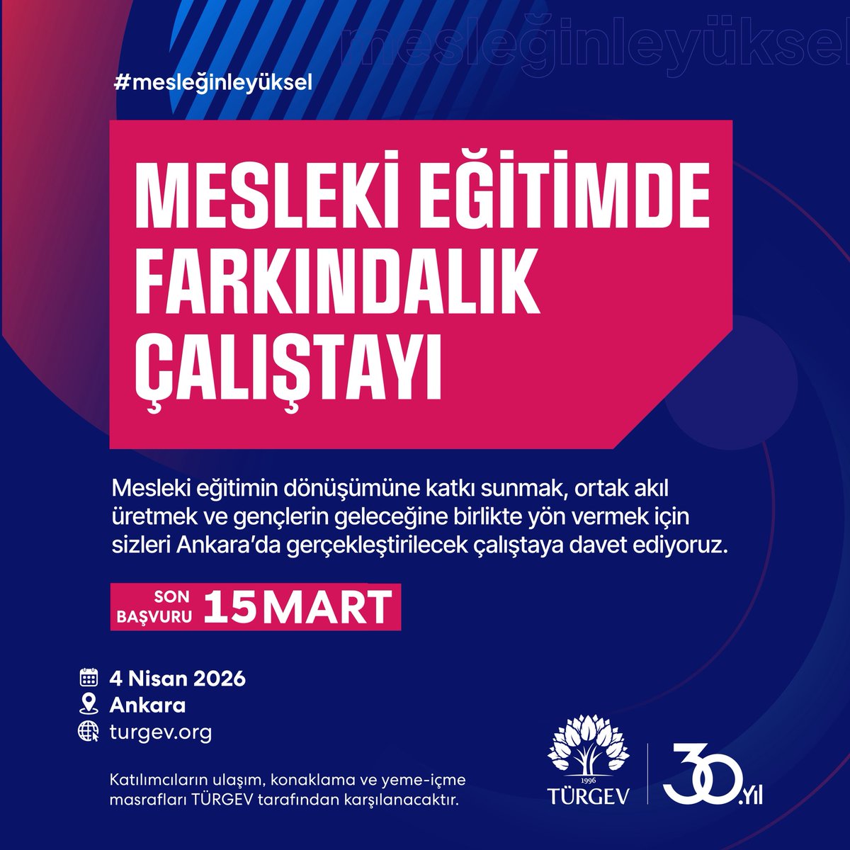 turgev's tweet photo. Mesleki eğitimi çok boyutlu bir bakışla ele aldığımız Mesleki Eğitimde Farkındalık Çalıştayı’nın ikinci buluşmasını Ankara’da gerçekleştireceğiz.

Kamu, akademi, sektör ve sivil toplum temsilcilerinin sahadaki deneyim ve politika yaklaşımlarını ortak akıl zemininde buluşturacağız.

📍Detaylı bilgi kayıt linki 👇

https://t.co/V5gEM8HBQY

#mesleğinleyüksel