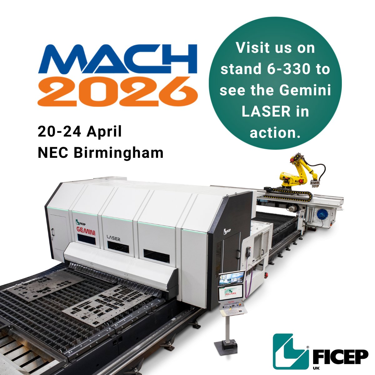 ficep_uk's tweet image. We’re officially on the countdown to @MACHexhibition  with just 6 weeks to go until the exhibition opens its doors for 5 days at @thenec.
At this year’s event, the Gemini LASER will be taking centre stage on the Ficep UK stand.
#MACH26 #SteelProcessing #ManufacturingInnovation