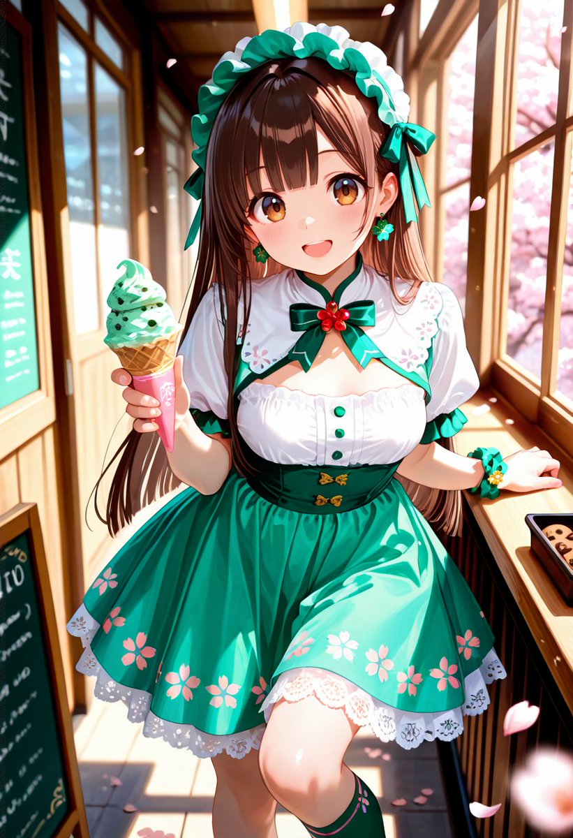 #AIイラスト #SFWイラスト 
うはおけさん、かわいい衣装お借りしました🥰

どうですか？