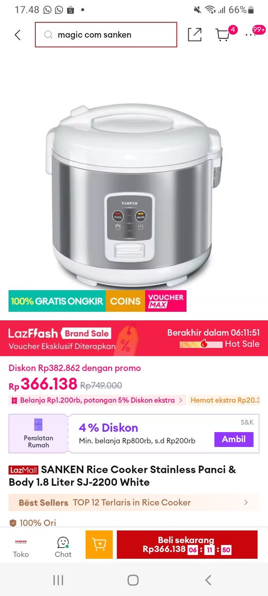 COY gue juga kemarin berhasil checkout! 😭
Beneran Elektronik Setengah Harga di LazTech tuh gak kaleng-kaleng, diskonnya dalem banget. Untung gercep sebelum sold out.
lazada.co.id/i6838754094-s1…