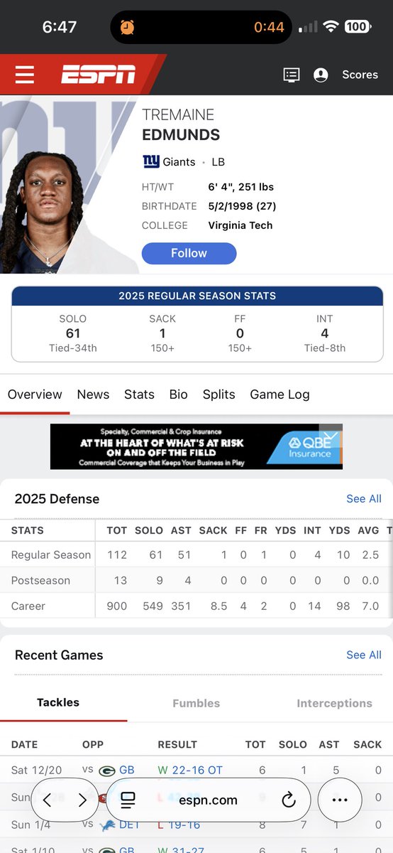 worm_era's tweet photo. @Fab0o0o @MeatballFreaks @GiantsNationPod Anyway you try to spin it. Plus Okereke was better last year. https://t.co/ERxpEqmWV5