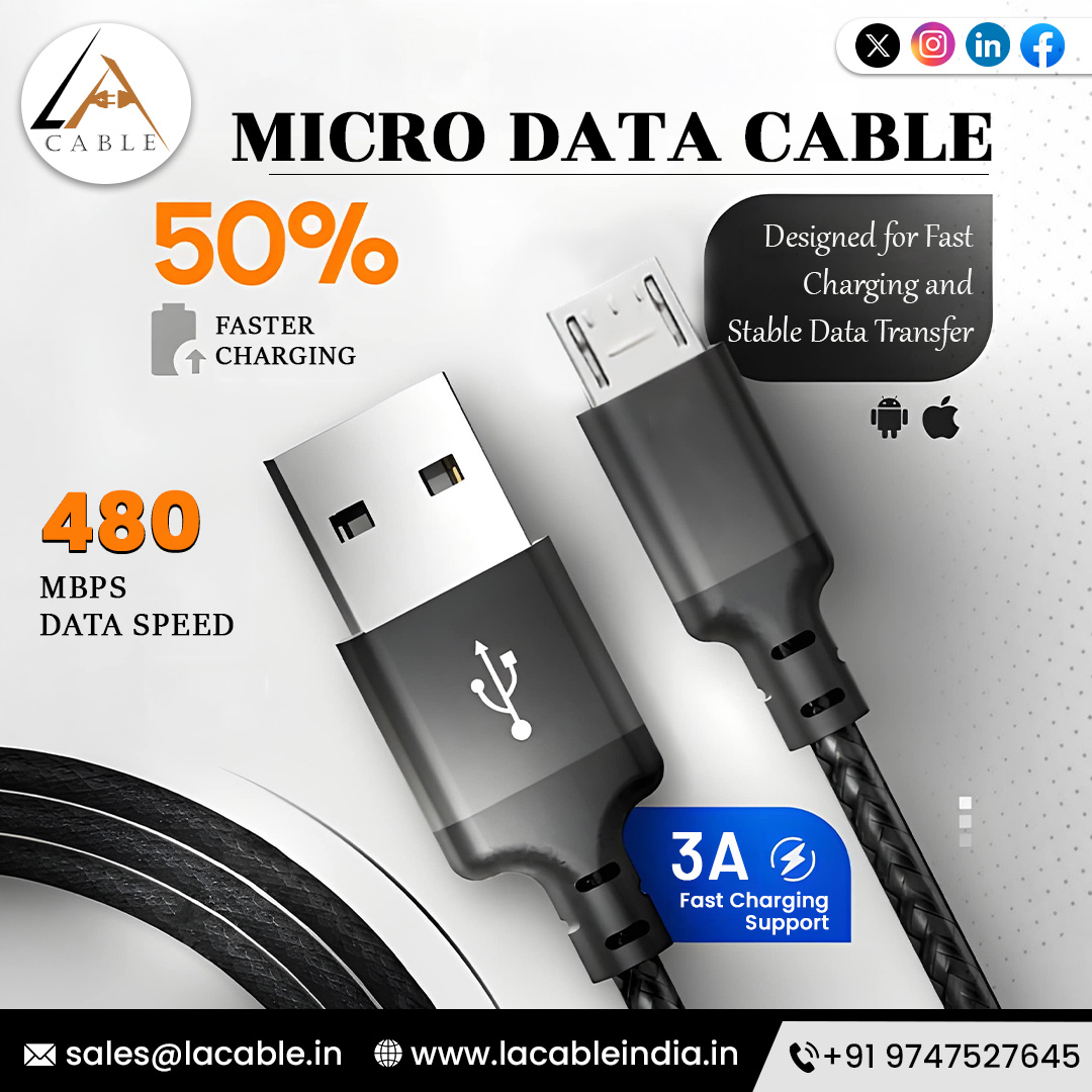 CableLa13357's tweet image. Experience faster and more reliable connectivity with LA Cable Micro Data Cables.
🌐  lacableindia.in
📞 +91 97475 27645
#LACable #MicroDataCable #FastCharging #DataTransfer #MobileAccessories #TechAccessories #ChargingCable #SmartphoneAccessories #ElectronicsIndia