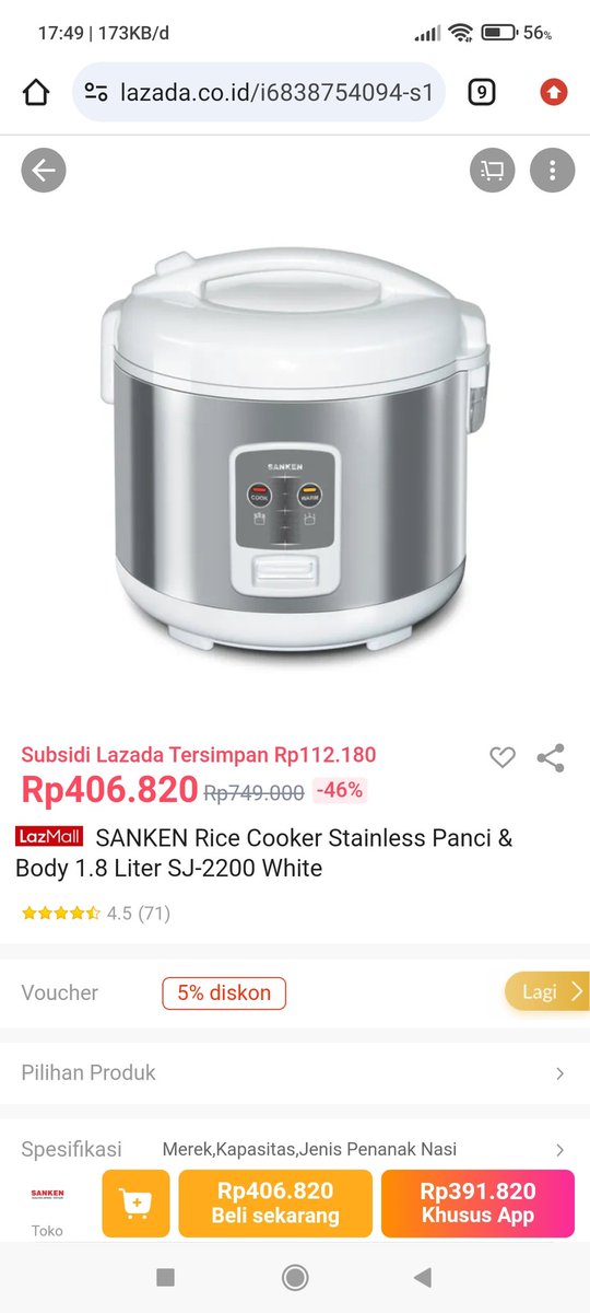 Henik_yuli's tweet photo. ternyata laztech di lazada lagi Elektronik Setengah Harga 😳
Gak mikir lama langsung cek produknya. Lumayan banget!
Screenshot product
https://t.co/jwJCub1Jzp https://t.co/UcI23Cz1mR