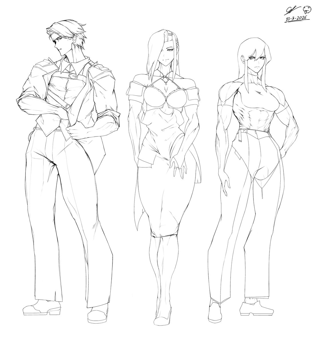 some doodle art of my OC's in their own "Proper" suit attire.