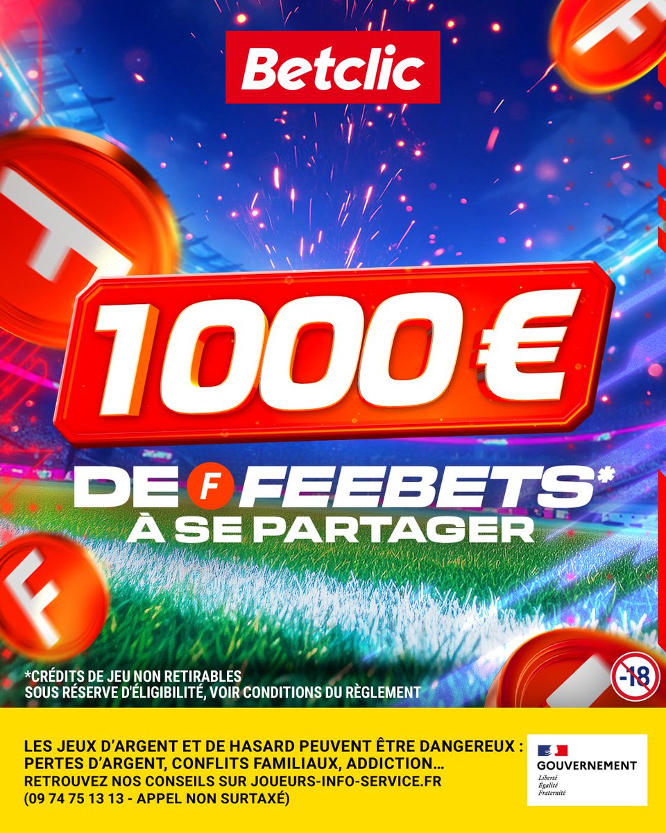 🤩 FEEBETS* !!!! C'est le début des 8èmes de finale !!! #LDC 

🎁 On vous régale avec 20 x 50 € de Feebets* à se partager pour fêter ça !

🍀 RT + partage ton meilleur prono pour ce soir + ton pseudo Betclic