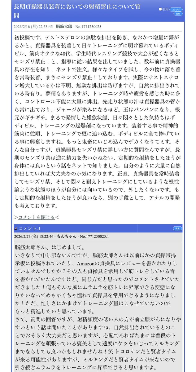 cagedraymond's tweet photo. そういえば、貞操帯掲示板に俺を貞操具常用者の変態にしてくれた人と同一人物らしき人が現れたからお礼伝えといた🤡 https://t.co/SAFkzysu4b